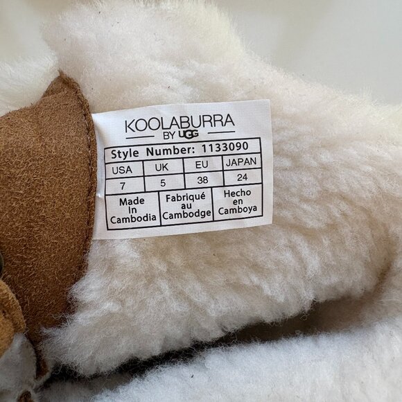 Koolaburra by UGG Ryanna Boots Leather Suede Faux Fur Lace Up Booties Chestnut - Picture 7 of 7